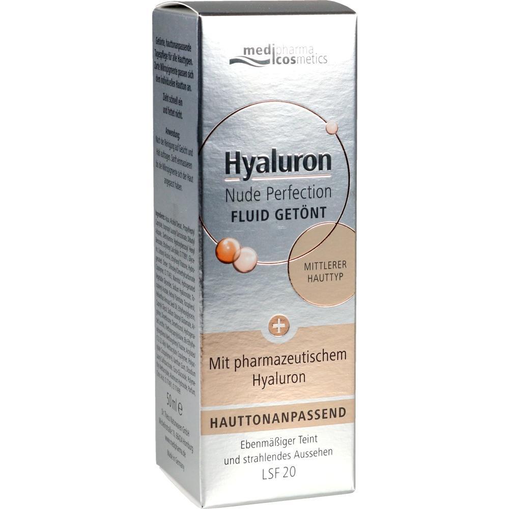 Eine silberne Verpackung von getöntem Hyaluron-Fluid für mittleren Hauttyp.