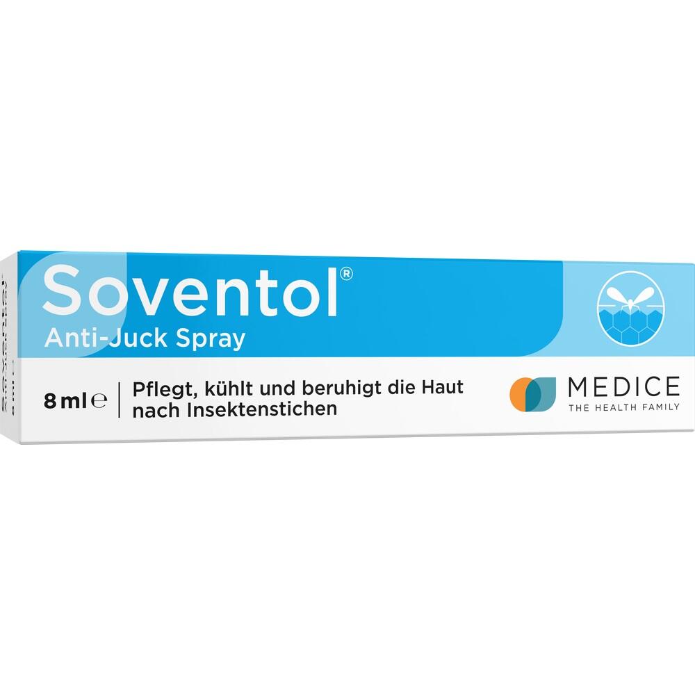Ein Spraymittelbox für juckreizlinderndes Spray bei Insektenstichen.