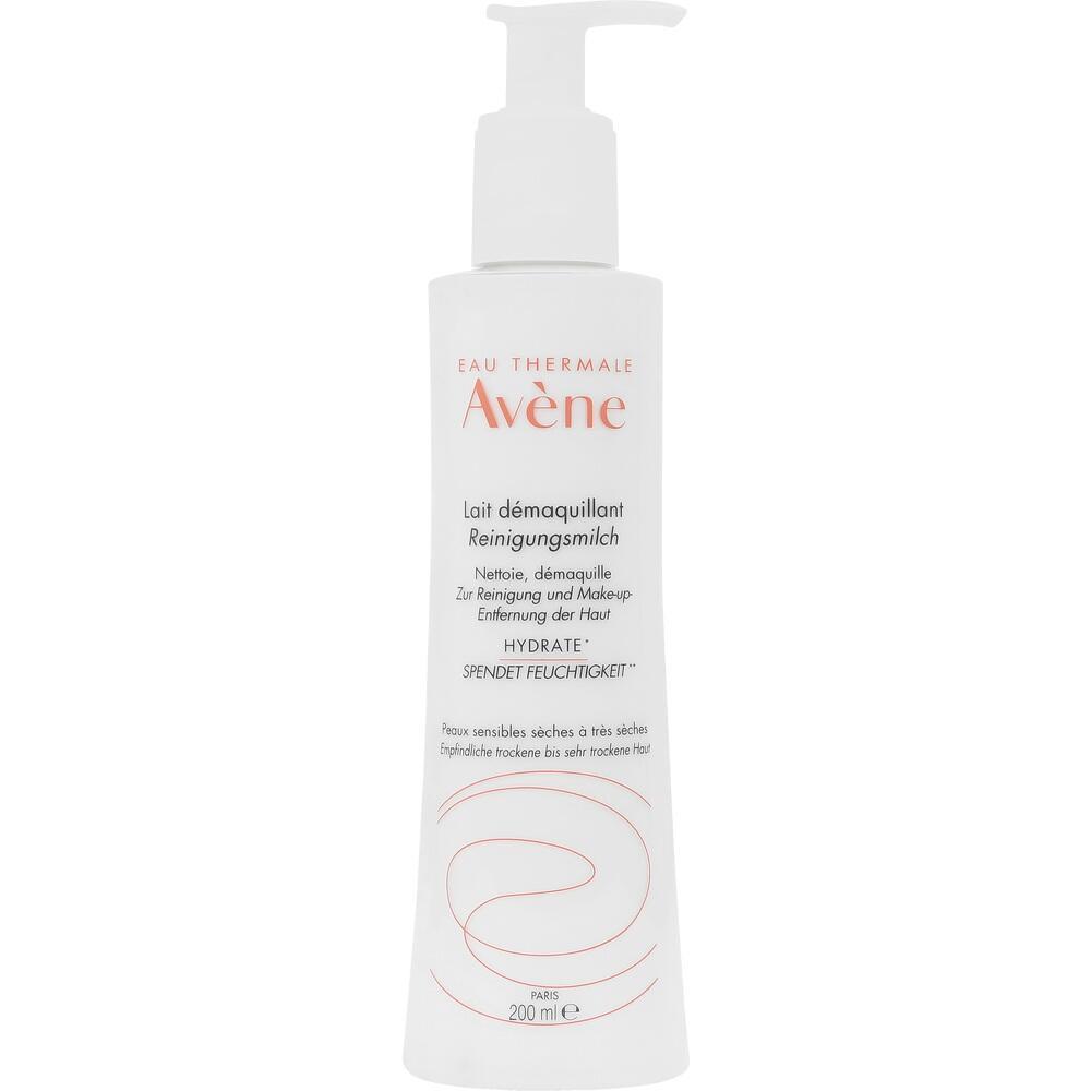 Wei&szlig;e Flasche Reinigungsmilch von Av&egrave;ne mit Pumpverschluss.