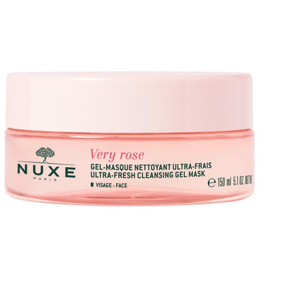 Rosa Gesichtsmaske in einem runden Tiegel von Nuxe mit der Aufschrift "Very Rose".