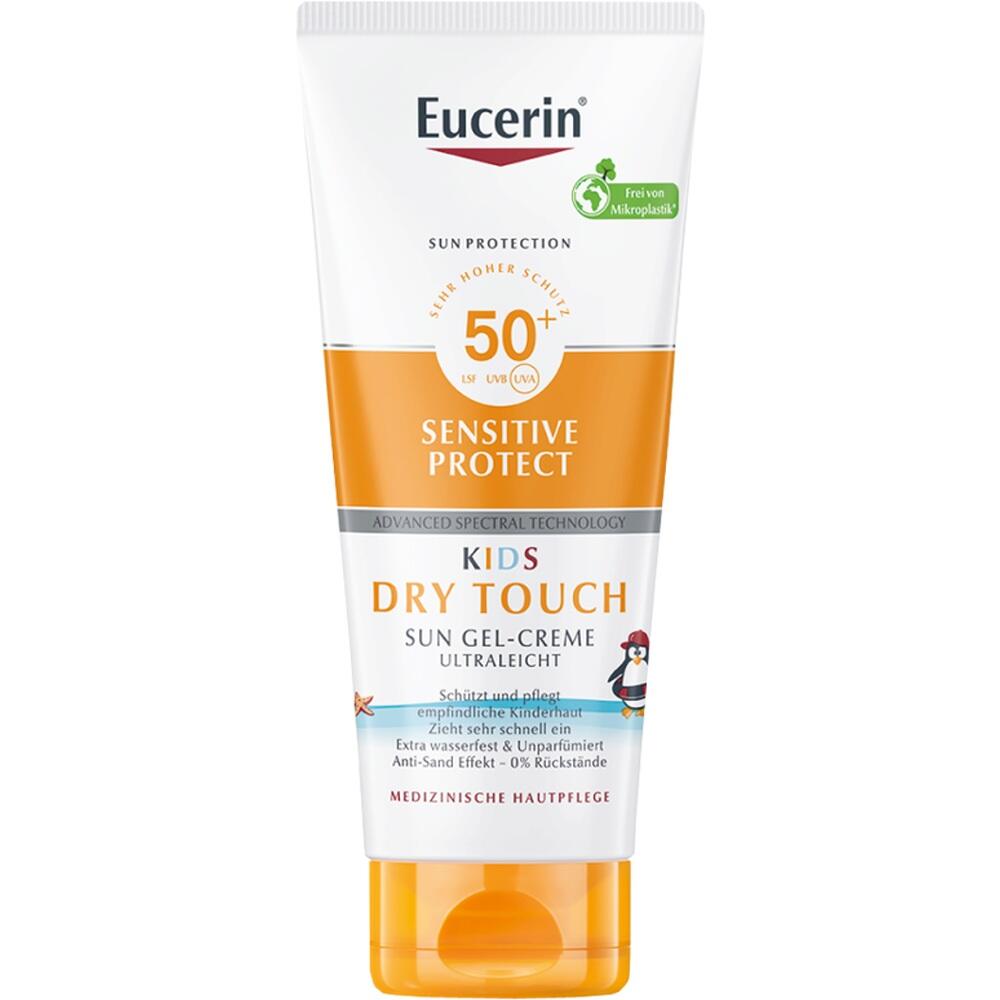 Eine Tube Sonnencreme f&uuml;r Kinder mit Lichtschutzfaktor 50+.