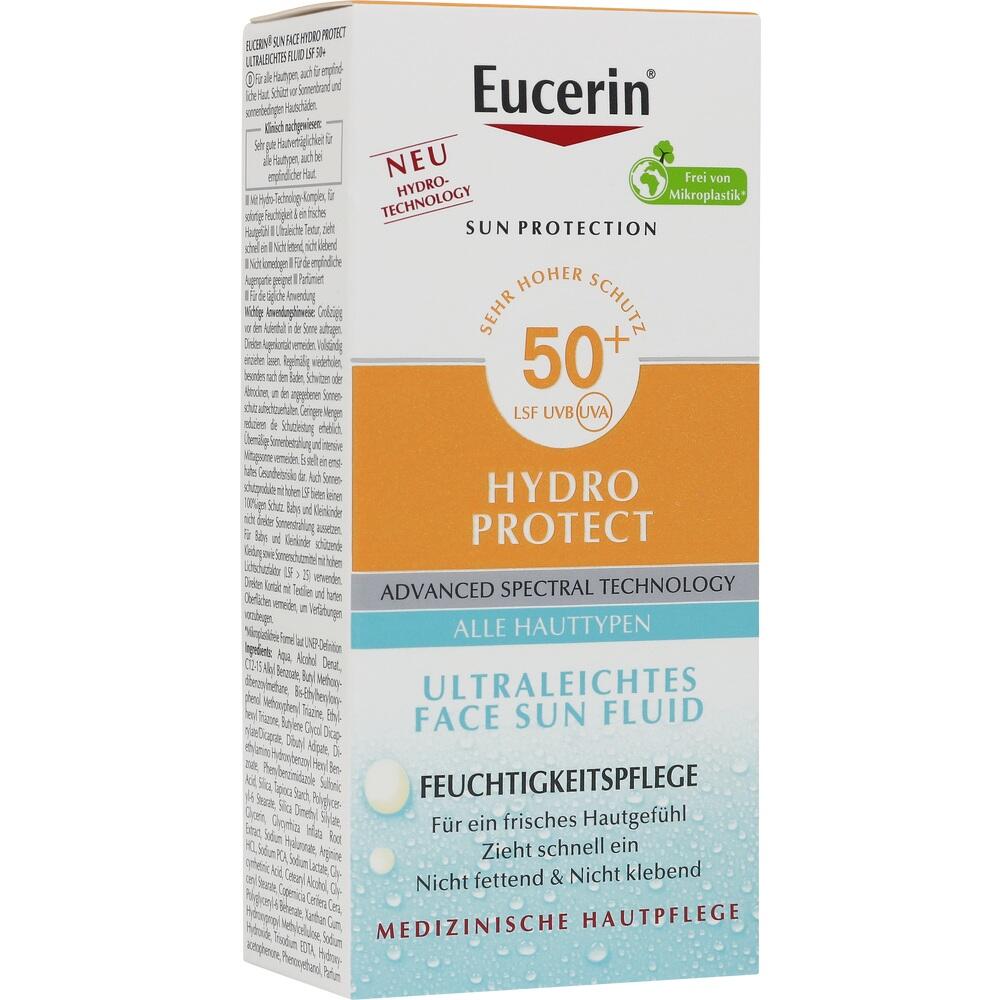 Verpackung einer Sonnencreme mit Lichtschutzfaktor 50+ f&uuml;r alle Hauttypen.